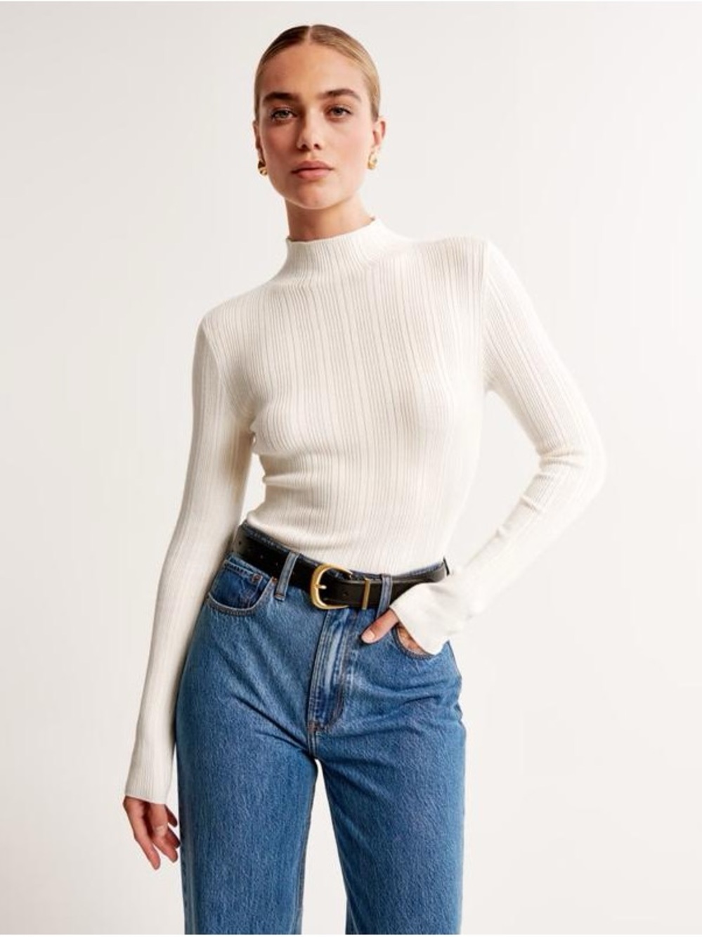 Abercrombie & Fitch Cream Knit Top